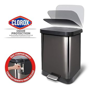 Glad Stainless Steel Step Trash Can with Odor Protection #2