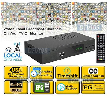 Digital ATSC TV Converter Box for Over-The-Air Antenna TV Channels with Timer Recording Time Shifting #3