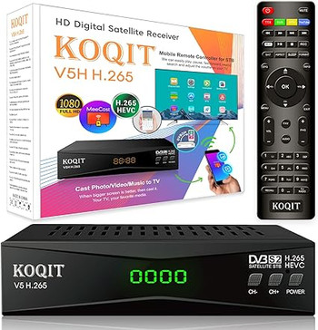 Koqit V5H H.265 Free To Air FTA Satellite Receiver DVB-S2 Satellite TV Receiver HEVC DVB S2 Galaxy 19 Receivers Sat DVB Finder Meecast Biss PVU YouTube TV #0