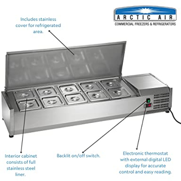 Arctic Air ACP55 55" Refrigerated Countertop Condiment