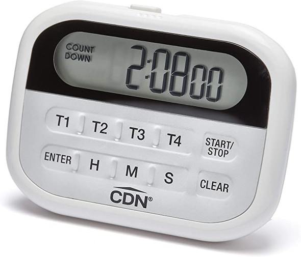 CDN 4-Event Timer & Clock Digital Timer, White