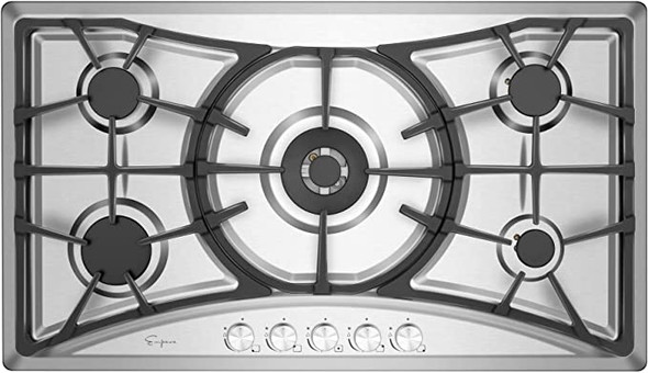 Empava 24 in. Gas Stove Cooktop 4 Italy Sabaf Sealed Burners NG/LPG Convertible Tempered Glass
