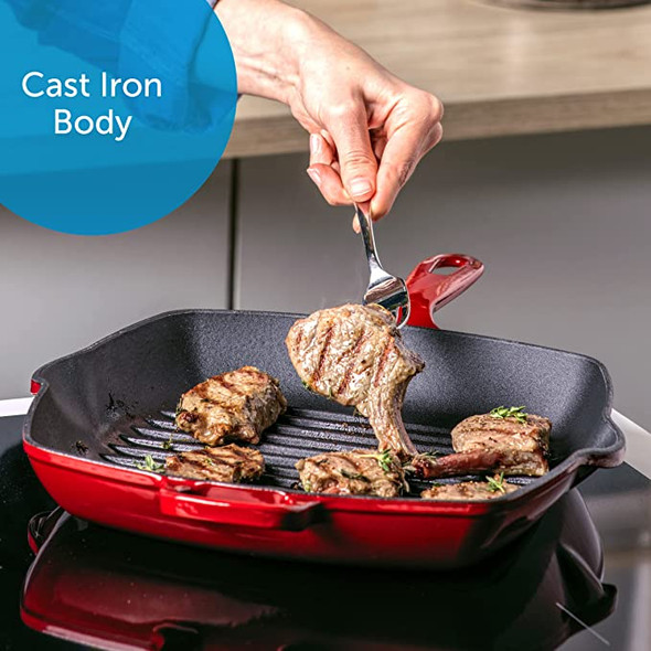 BK Bourgogne Enameled Cast Iron Induction Nonstick Grill Pan