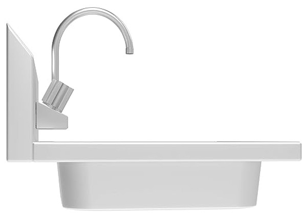 KoolMore Stainless Steel Commercial Hand Sink with Goosneck Faucet 17" x 15" - Wall Mount Hand Wash Sink