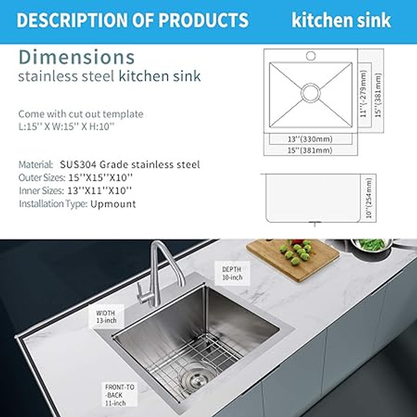 YSSOA Undermount Workstation Kitchen Sink