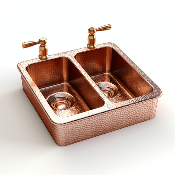 Monarch Abode Pure Copper 17093 Hand Hammered Glasgow Dual Mount Bar Prep Sink