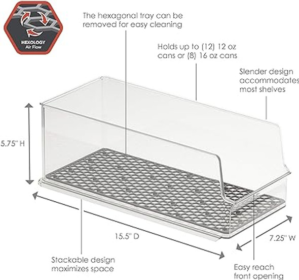 Spectrum Diversified Hexa in-Fridge Stackable Tall Bins for Storage, Organization