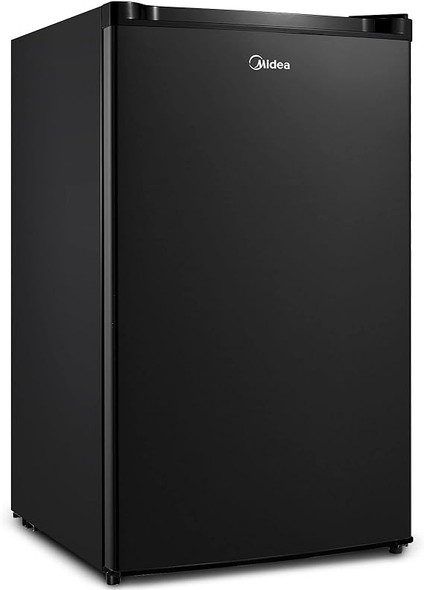 Midea WHS-160RB1 Single Reversible Compact Refrigerator, 4.4 Cubic Feet Fridge, Black