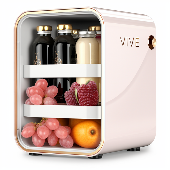 VEVOR Mini Skin Care Fridge, 4 L/6 Can Cute Makeup Fridge for Cosmetics Beverage Fruit Milk