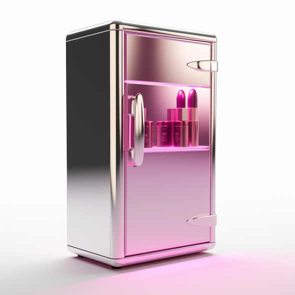 Paris Hilton Mini Refrigerator and Personal Beauty Fridge, Mirrored Door with Dimmable LED Light