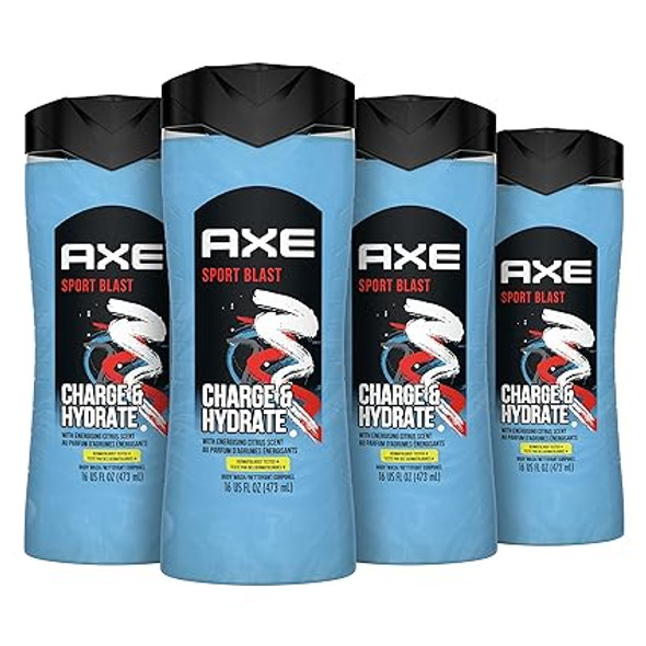 Axe Body Wash Charge & Hydrate Sports Blast Energizing Citrus Scent Men's Body Wash