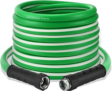 Rubber Garden Hose 75ft* 5/8" Flexible Hybrid Water Hose - Lightweight Heavy Duty Kink-free Leak Proof Waterhose