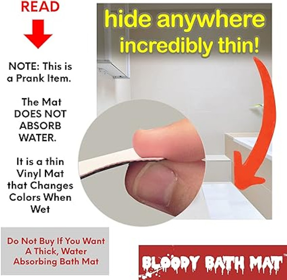 IntroWizard Bloody Bath Mat - The Official and Authentic Mat That Turns Red When Wet