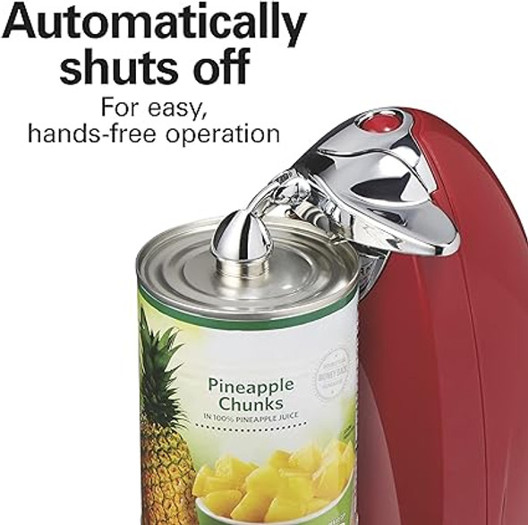 Hamilton Beach Electric Automatic Can Opener with Auto Shutoff, Knife Sharpener, Cord Storage, and SureCut Patented Technology