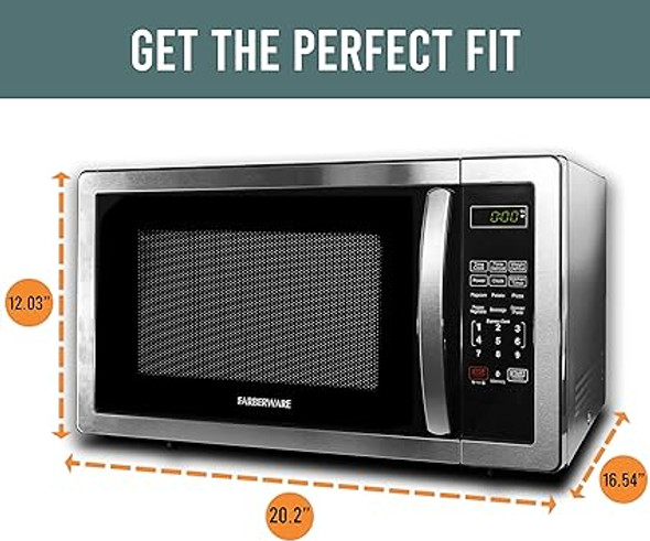 Farberware Countertop Microwave 1000 Watts, 1.1 cu ft - Microwave Oven With LED Lighting and Child Lock