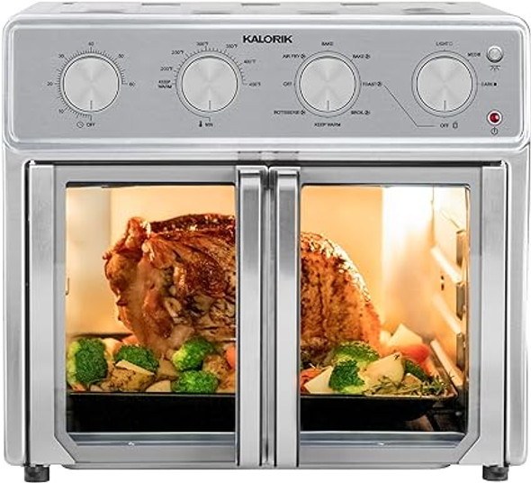 Kalorik MAXX® Air Fryer Oven, 26 Quart 9-in-1 Countertop Toaster Oven and Air Fryer Combo - Fry, Bake, Roast, Rotisserie