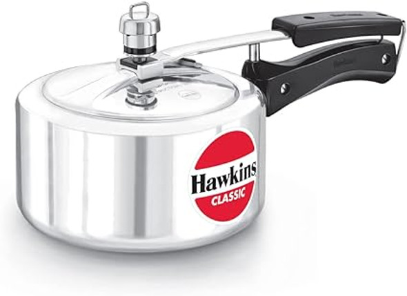 HAWKINS Classic CL20 2-Liter New Improved Aluminum Pressure Cooker, Small, Silver
