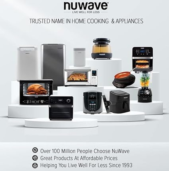 Nuwave Mosaic Induction Wok, Precise Temp Controls from 100°F to 575°F in 5°F, Wok Hei, Infuse Complex Charred Aroma & Flavor