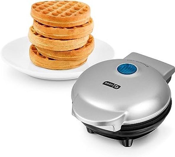 DASH DMW001SL Mini Maker for Individual Waffles, Hash Browns, Keto Chaffles with Easy to Clean, Non-Stick Surfaces