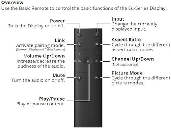 HCDZ Replacement Basic Remote Control for Vizio E60-E3 E60U-D3 E65-D0 E65-D1 E65-E0 E65-E1 E65U-D1 E65U-D3 SmartCast Ultra HD Home Theater Display