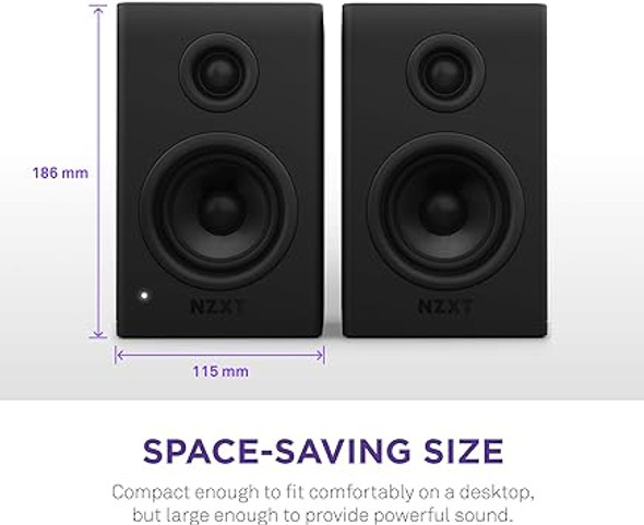 NZXT Relay PC Gaming Desktop Speakers - AP-SPKB2-US - Bookshelf-Style Design