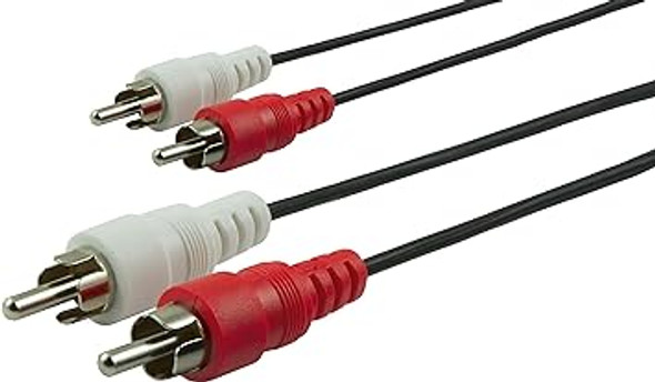 GE home electrical GE Stereo Audio Cable, 6ft. RCA Style Plugs 2-Male to 2-Male