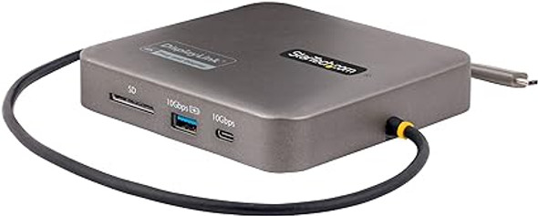 StarTech.com USB C Multiport Adapter, Dual 4K 60Hz HDMI 2.0b, 2X 10Gbps USB Hub, 100W PD Pass-Through, GbE, SD, 22"/55cm Cable, Mini Dock