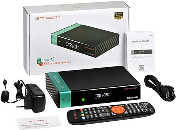 GTMEDIA V8X Full HD 1080P DVB-S/S2/S2X FTA Digital Satellite Receiver Support PowerVu