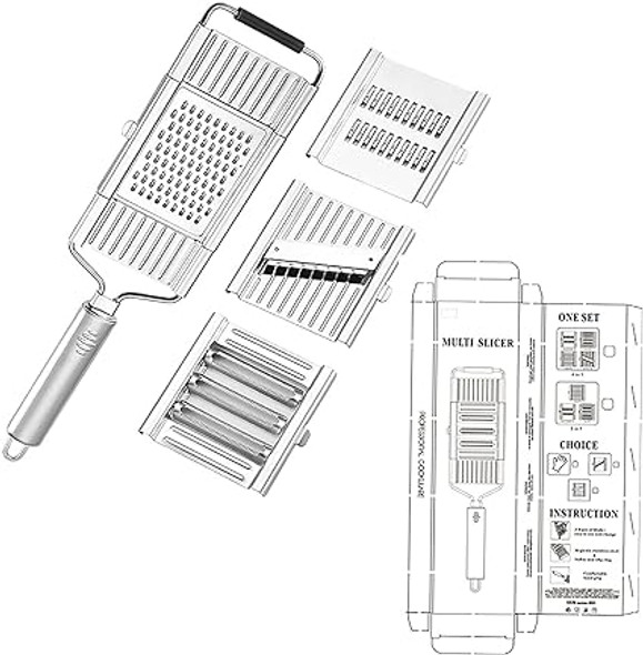 KMNJH Upgrade Multi-purpose Vegetable Slicer Cuts 8 Times Faster,With 34 Interchangeable Blades