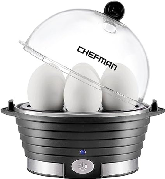 Chefman Egg-Maker Rapid Poacher, Food & Vegetable Steamer, Quickly Makes Up to 6, Hard, Medium or Soft Boiled