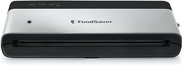 FoodSaver VS0150 PowerVac Compact Vacuum Sealing Machine, Vertical Vacuum Sealer Storage, Black & Regular Sealer and Accessory Hose Wide-Mouth Jar Kit