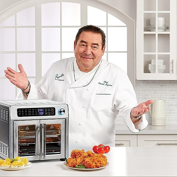 Emeril Lagasse 26 QT Extra Large Air Fryer, Convection Toaster Oven with French Doors, Stainless Steel