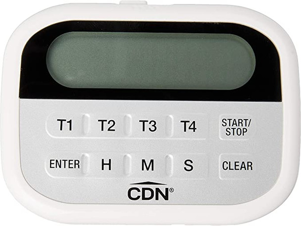 CDN 4-Event Timer & Clock Digital Timer, White
