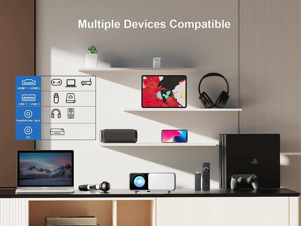 WZATCO Yuva Plus (Upgraded) Native 1080P Full HD 4K Support LED Projector for Home (Brightest 660 ANSI, Largest 4.5” LCD) – 1st in segment