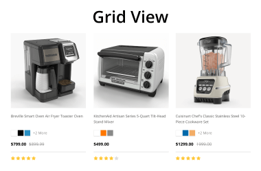 Multiple Product Display Options