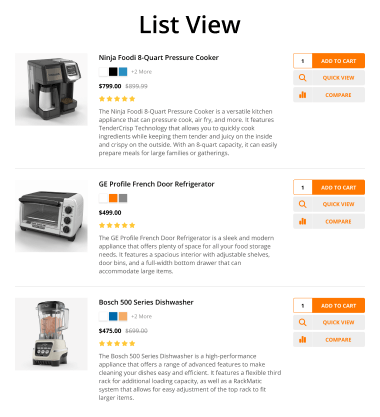 Multiple Product Display Options