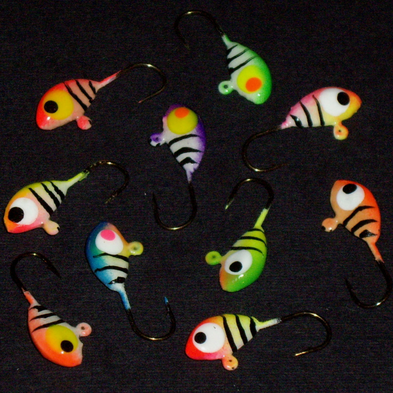 25 NEW TUNGSTEN PANFISHING JIGS CRAPPIE ICE FISHING PINK JIG size 12 hooks