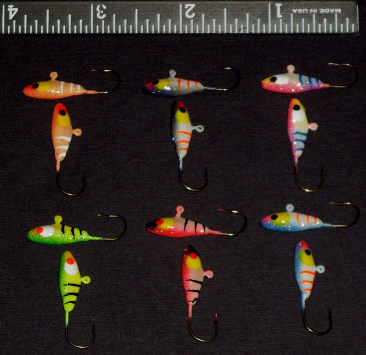 #6 Super Neon Glow w/ Glitter backs Minnow Kit