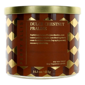 Perry Ellis 14.5 oz Soy Wax Blend 3 Wick Candle - Dulce Chestnut Praline R654-cpedc145 Perry Ellis 14.5 oz Soy Wax Blend 3 Wick Candle - Dulce Chestnut Praline R654-cpedc145