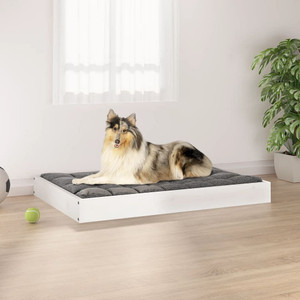  Dog Bed White Solid pine wood Medium Minimalistic Dog Bed A949-820862