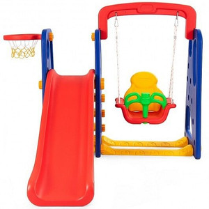 3-in-1 Junior Children Climber Slide Playset - Color: Multicolor D681-TY325114+