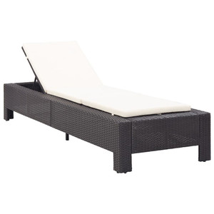 vidaXL Sunbed with Cushion Black Poly Rattan A949-46234