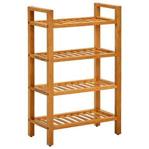 Shoe Rack Natural Oak Solid Oak Wood Compact Shoe Rack A949-331746