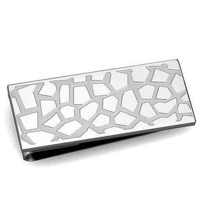 TK2092 - High polished (no plating) Stainless Steel Money clip with No Stone A874-TK2092