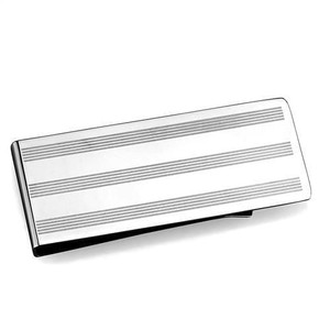 TK2081 - High polished (no plating) Stainless Steel Money clip with No Stone A874-TK2081