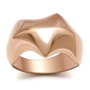 GL161 - IP Rose Gold(Ion Plating) Brass Ring with No Stone A874-GL161