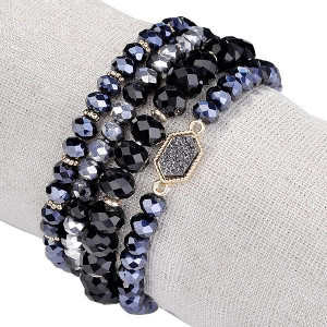 Color: BEAUTIFUL BLUE - Arm Candy Natural Stone And Glass Crystal Bracelets K290-13932332187683 Color: BEAUTIFUL BLUE - Arm Candy Natural Stone And Glass Crystal Bracelets K290-13932332187683