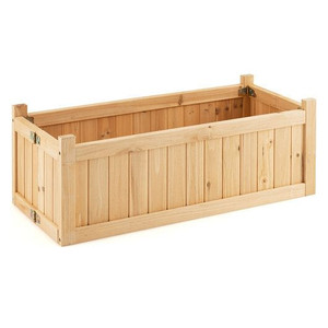 Folding Wooden Raised Garden Bed with Removable Bottom for Herbs Fruits Flowers B593-GT3961