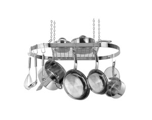 Modern Ceiling Mounted Stainless Steel Oval Hanging Pot Rack Q280-MGTY1275 Modern Ceiling Mounted Stainless Steel Oval Hanging Pot Rack Q280-MGTY1275