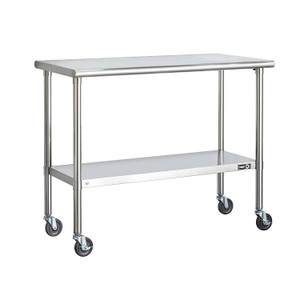 Stainless Steel 2-ft Kitchen Island Cart Prep Table with Casters Q280-TECSPT4759381 Stainless Steel 2-ft Kitchen Island Cart Prep Table with Casters Q280-TECSPT4759381